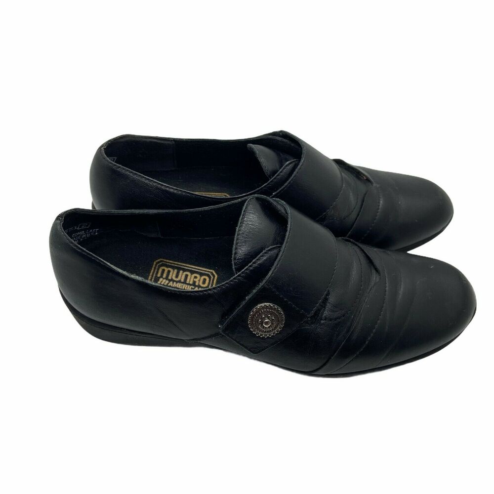 Munro Shoes Comfort Vintage American Black Casual Slip On Loafer sz 6.5 M Women